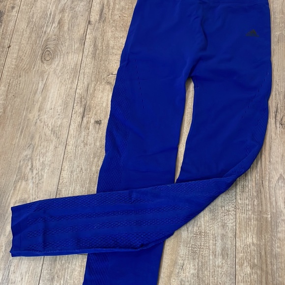Blue Adidas Mesh Leggings - Picture 3 of 4